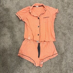 Nordstrom Coral Polka Dot Sleepwear Set